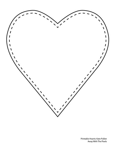 printable heart template  sewing printable templates