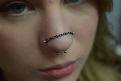 Nose Chain For Double Nostril Piercings Customizable Length And