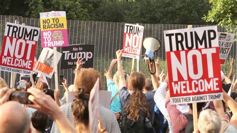 thousands march against trump in rowdy london protests