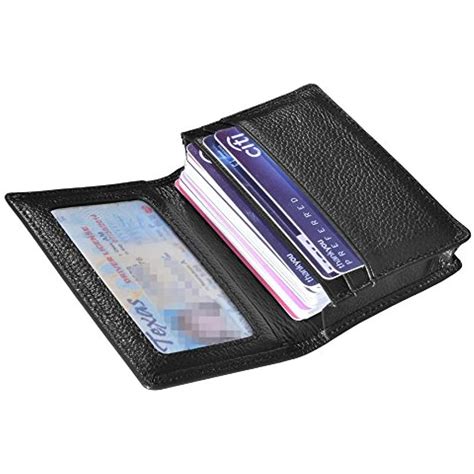 genuine leather business card holder  case credit wallet  id