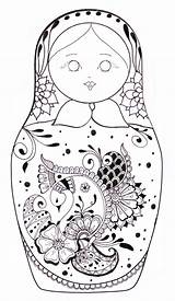 Coloring Pages Russian Dolls Matryoshka Para Doll Nesting Kids Adult Coloriage Printable Matroschka Colorear Paper Colouring Embroidery Template Ec0 Russia sketch template