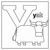 Yak Letter Coloring Thehungryjpeg Cart sketch template