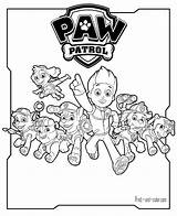 Patrol Paw Color Print Coloring Pages Girls sketch template