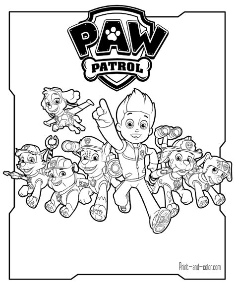 paw patrol coloring page print  colorcom coloring home