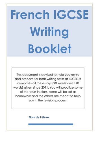 igcse writing booklet teaching resources