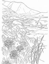 Coloring Dover Nature Lac Landschappen Kleurplaten Dibujos Coloriages Downloaden Ausmalen Landscapes Kleurplaat Californie Landschaftsmotive Designlooter Doverpublications Volwassenen Sketchite sketch template