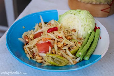 Thai Green Papaya Salad Recipe ส้มตำ Thai Street Food Style