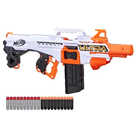 nerf ultra select fully motorized blaster fire  ways includes clips