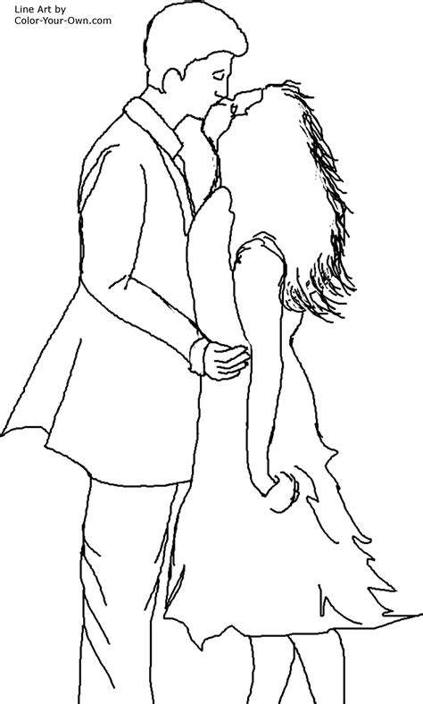 valentine windswept couple kiss coloring page coloring home