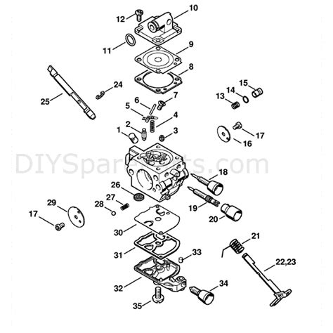 stihl ms  chainsaw mstc parts diagram carburetor cq