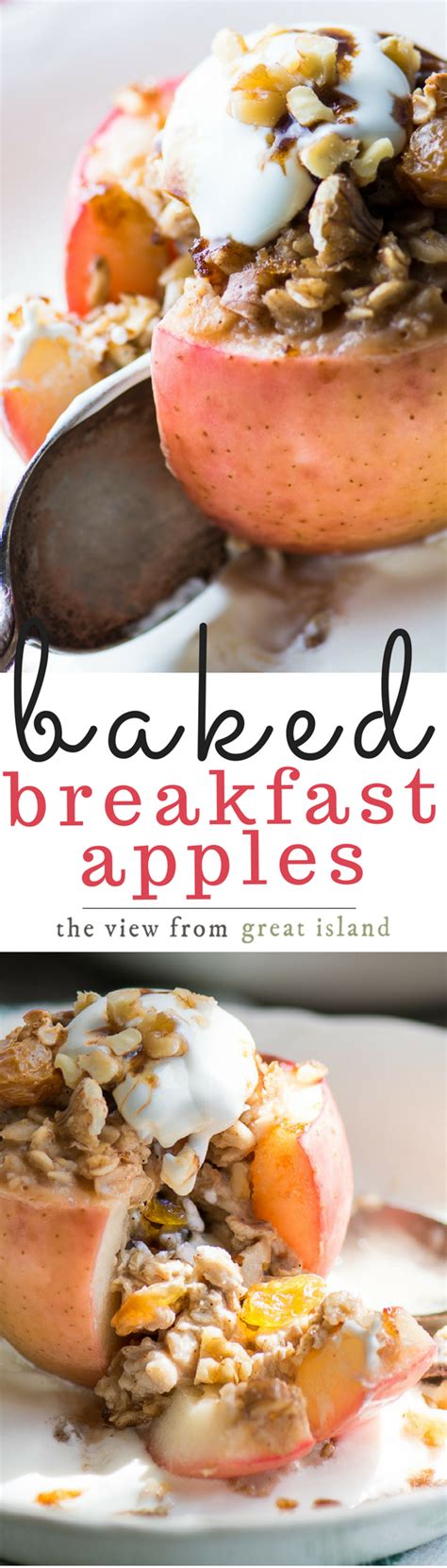 baked breakfast apples  view  great island