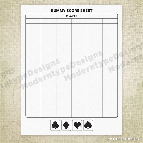 card game scoring sheets printable moderntype designs