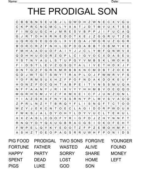 story   prodigal son word search wordmint