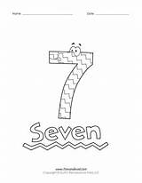Number Coloring Pages Seven Printable Preschool Timvandevall Tim Arrived Scene Has Math sketch template