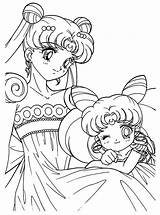 Sailor Moon Coloring Pages Cute Chibi Anime Serenity Print Easy Princess Kids Color Queen Loving Little Kolorowanki Kid Characters Printable sketch template