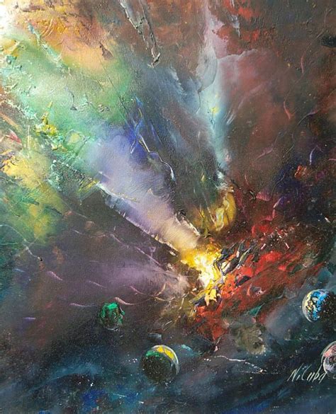 space painting  canvas naci cabas original oil painting artwork    outer