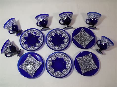 Enamel Lace Cobalt Glass Collectors Weekly