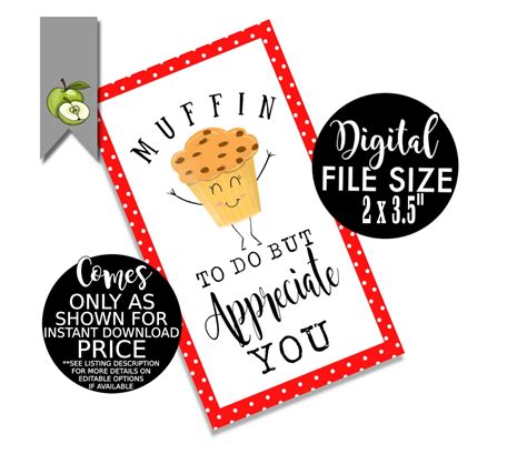 muffin      muffin appreciation tags etsy