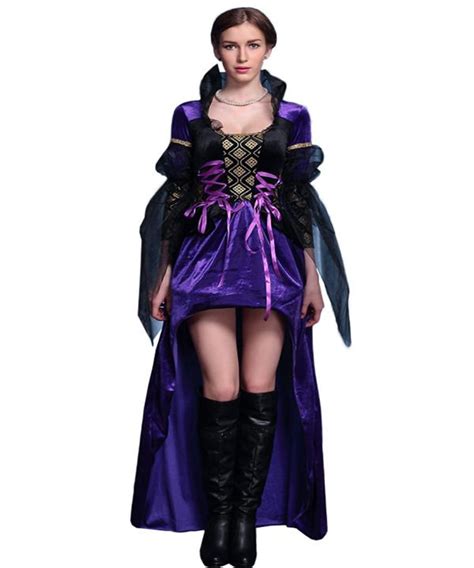 New Halloween Fantasies Evil Queen Cosplay Costume Purple High Quality