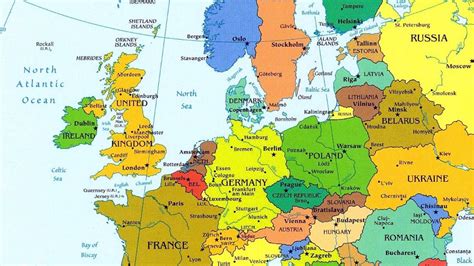 map  europe major cities  states map