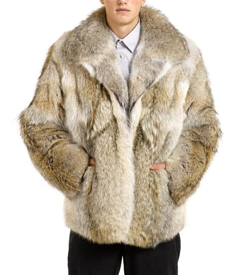 mid length coyote fur coat  men fursourcecom