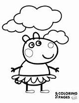 Coloring Suzy Sheep Peppa Pages Pig Printable Print Topcoloringpages Template George Color sketch template
