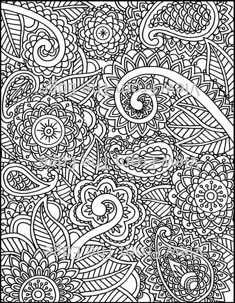mehndi coloring page henna adult printable  original design