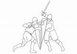 Sword Fighting Coloring Fight Drawing Swords Pages Fighters Con Para Edupics Colorear Getdrawings Printable Large sketch template