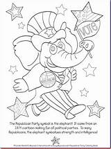 Coloring Republican Party Political Politics Parties Kids Pages Designlooter sketch template