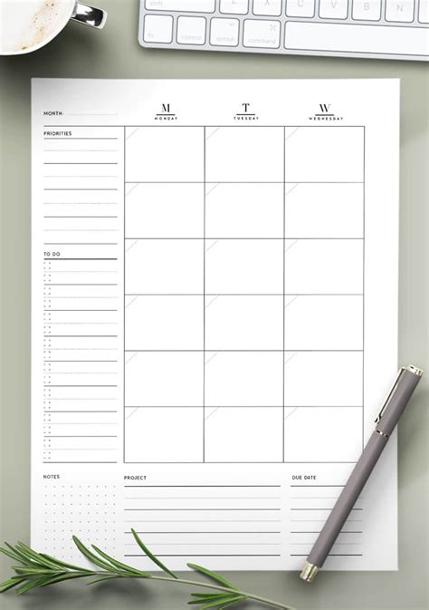 habits weekly planner  calendar printables  templates