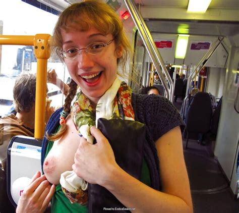 showing one of her tits on the metro train pizzaman333