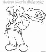 Odyssey Bowser Luigi Jecolorie Sunshine Cappy Coloringhome Incroyable Nintendo Feu sketch template