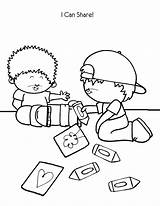 Coloring Sharing Helping Pages Others Children Kids Color School Bible Drawing Printable Sunday People Serving Colouring Kindness Preschool Hands Activities sketch template