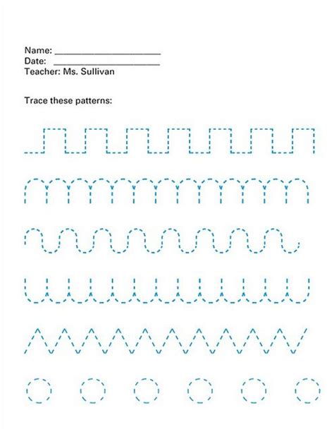 manuscript dotted font tracing patters kids writing kindergarten