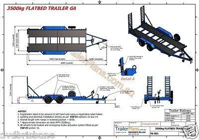 trailer plans kg flatbed car trailer printed hardcopy digital  ebay