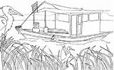 Coloring Pages Louisiana Swamp Boat Template Book sketch template
