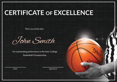 basketball certificate printable printable world holiday