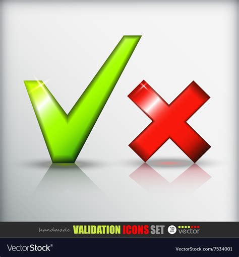 validation icons set royalty  vector image