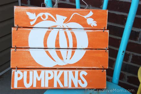 diy pumpkin sign   silhouette giveaway  creative mom