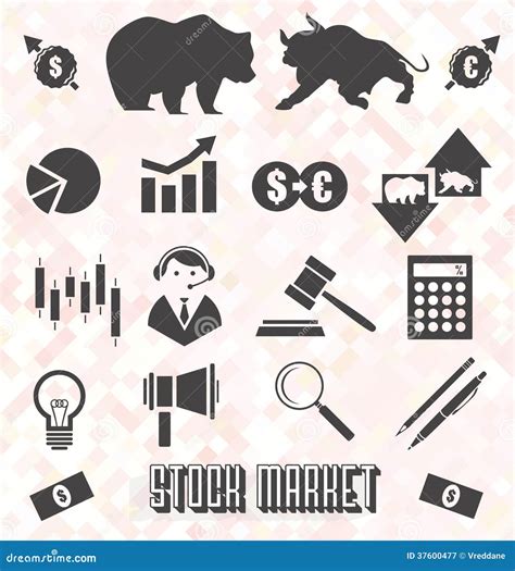 vector set stock market icons  symbols stock vector illustration  analytics exchange
