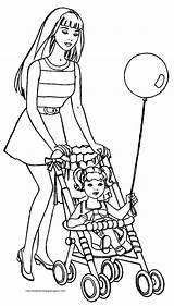 Coloring Pages Barbie Kelly Baby Popular Sitting sketch template