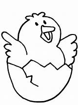 Chick Coloring Pages Hatching Singing Color sketch template