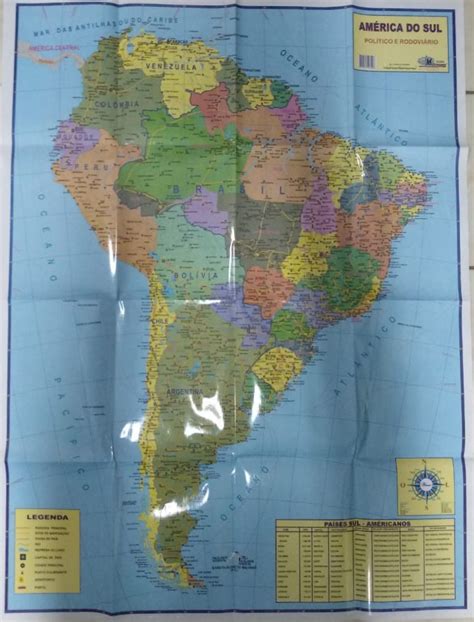 Mapa Político E Rodoviário Da América Do Sul Equipe