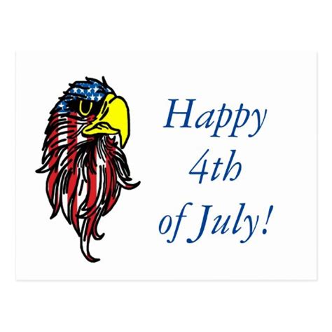 happy   july american eagle postcard zazzle