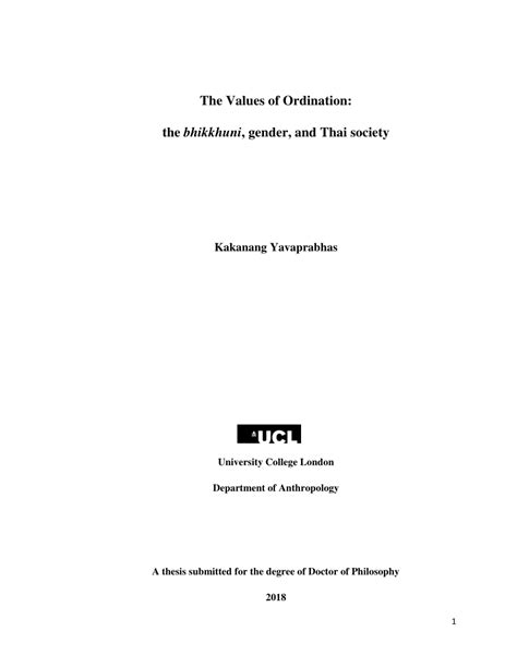 pdf the values of ordination the bhikkhuni gender and thai society