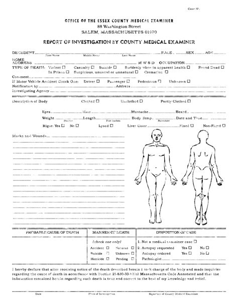 detective case file template report template autopsy forensics