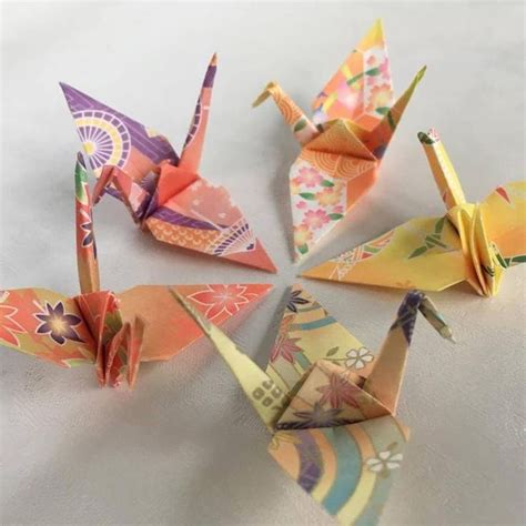 origami cranes chiyogami selection japanese washi etsy origami
