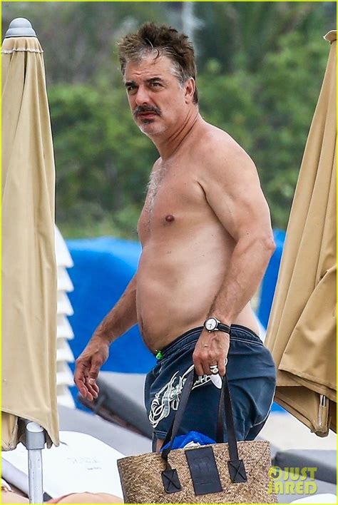 chris noth goes shirtless on the beach during miami