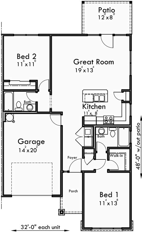 modern prairie style ranch duplex home plans   bruinier associates