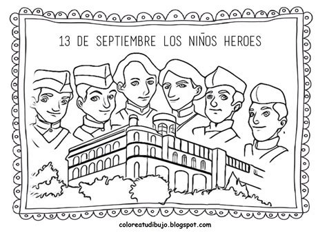 de septiembre ninos heroes de chapultepec colorea tus dibujos